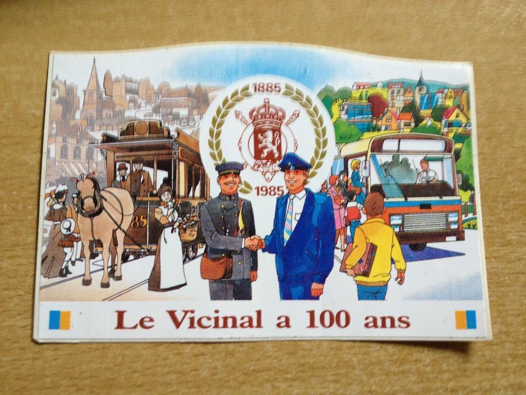 sticker Le Vicinal a 100 ans (1885 - 1985) - lijnbus, tram, Ophalen of Verzenden, Auto of Motor