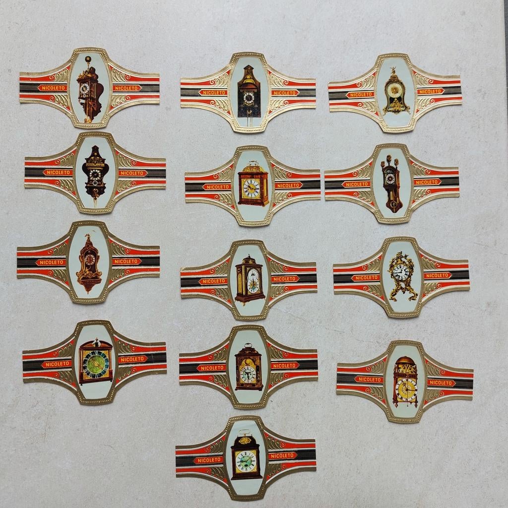13 groot formaat sigarenbandjes Nicoleto, Verzamelen, Ophalen of Verzenden, Sigarenbandjes