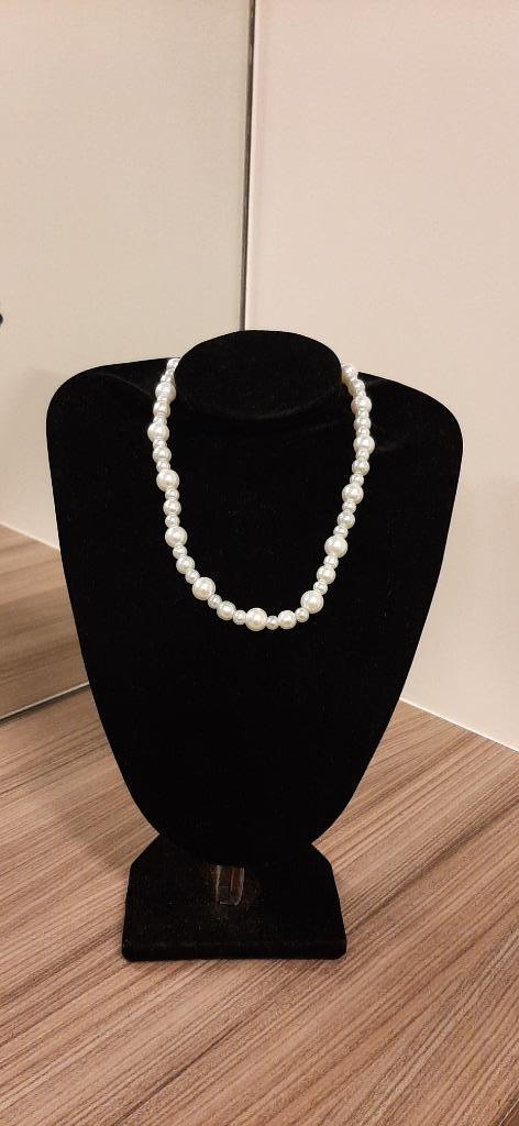 Halsketting handgemaakt, Bijoux, Sacs & Beauté, Colliers, Enlèvement ou Envoi, Neuf, Blanc, Autres matériaux