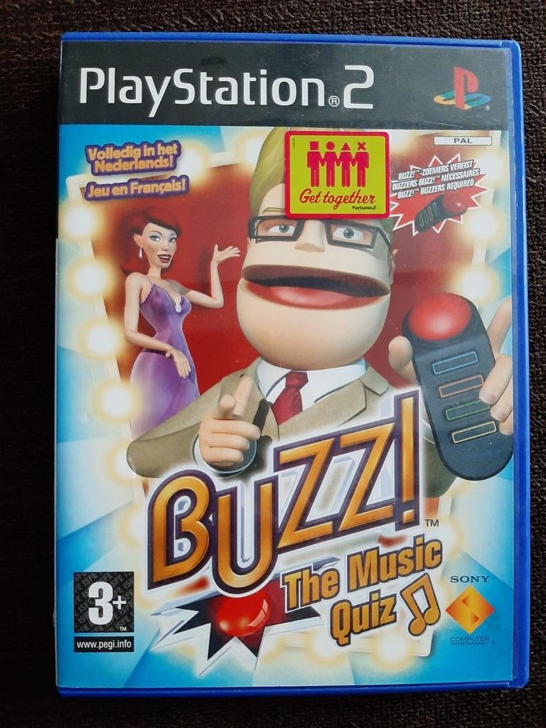 PS2 Buzz - The music quiz (compleet), Games en Spelcomputers, Ophalen of Verzenden, Zo goed als nieuw