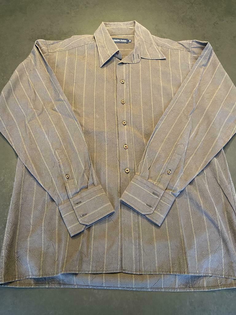 Charlie Parker bruin gestreept hemd maat 43/44. Goede staat., Kleding | Heren, Bruin, Charlie Parker, Ophalen of Verzenden, Gedragen