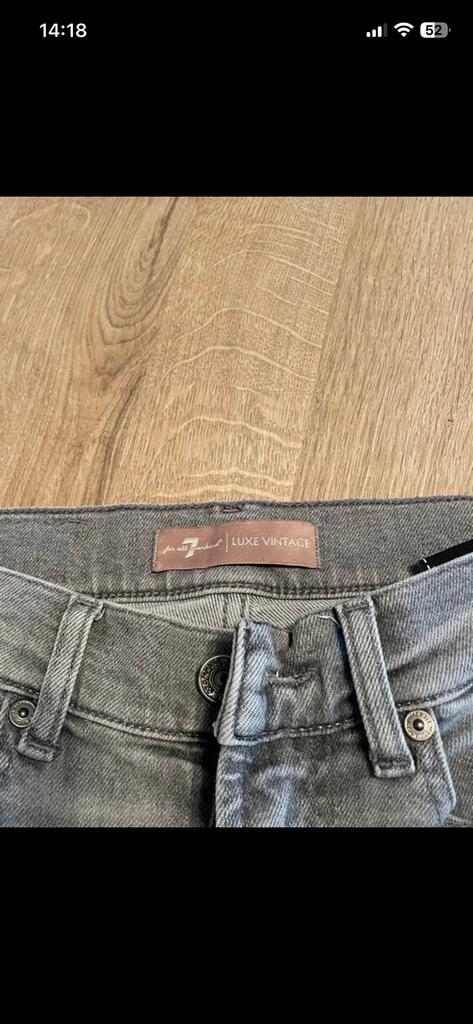 Lichtgrijze jeansbroek Seven For All Mankind, Enlèvement, Comme neuf, Gris, W27 (confection 34) ou plus petit