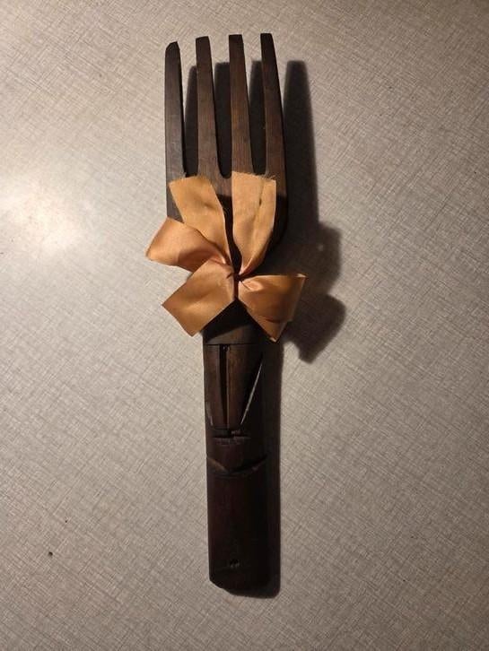 Fourchette en bois vintage des années 70., Enlèvement ou Envoi