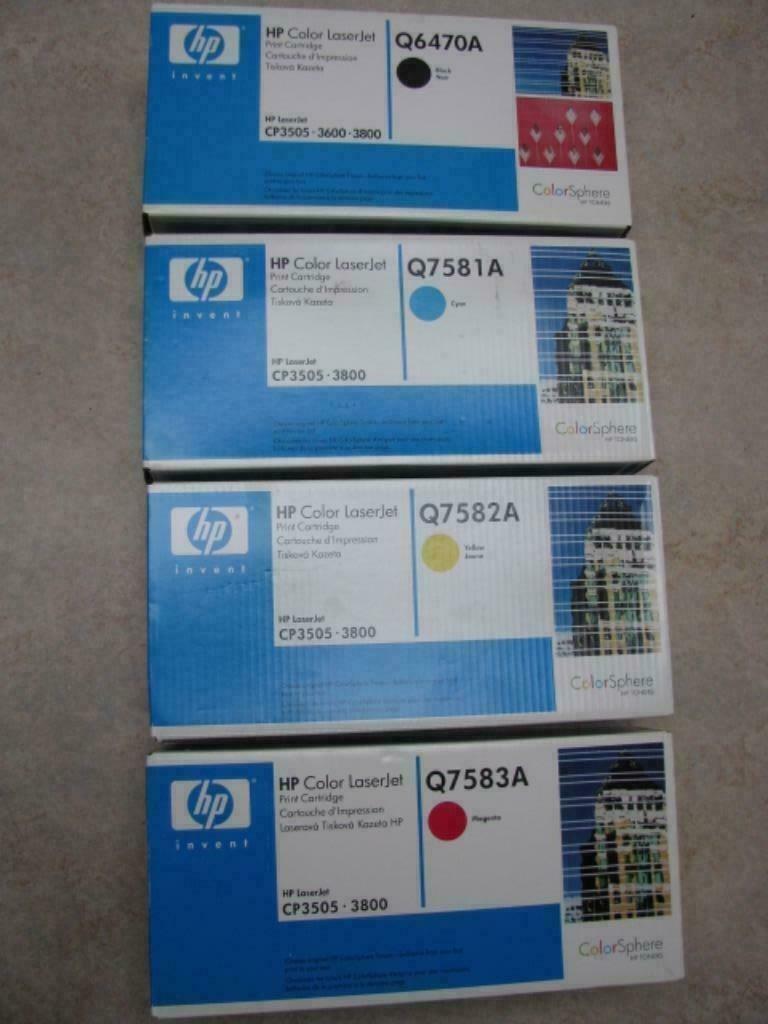 4 toners HP Q6470A-Q7581A-Q7582A-Q7583A voor de HP 3505-3800, Ophalen of Verzenden, Nieuw, Toner, HP ORIGINAL