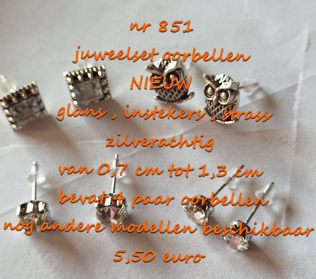 851. Parure de bijoux boucles d'oreilles, NEUF, frais de por, Argent, Envoi, Neuf, Puces ou Clous