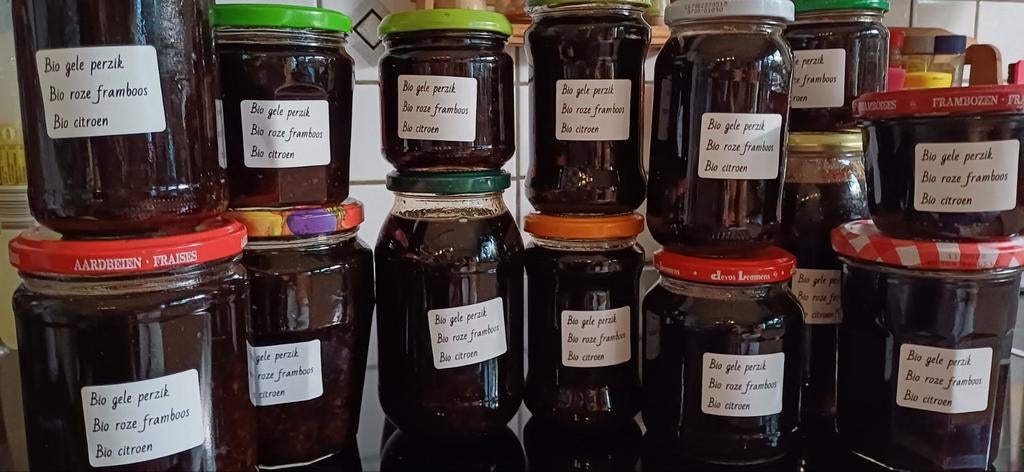 Bio Framboos & perzik confituur, Ophalen of Verzenden