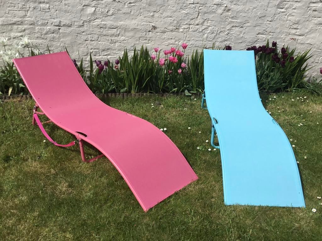 Chaise longue / transat pour piscine et jardin, Enlèvement, Utilisé, Pliant