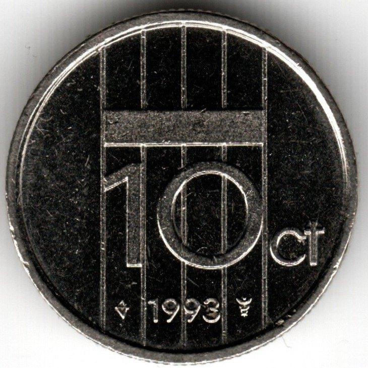 Nederland : 10 Cent 1993  KM#203  Ref 16367, Ophalen of Verzenden, Koningin Beatrix, 10 cent, Losse munt
