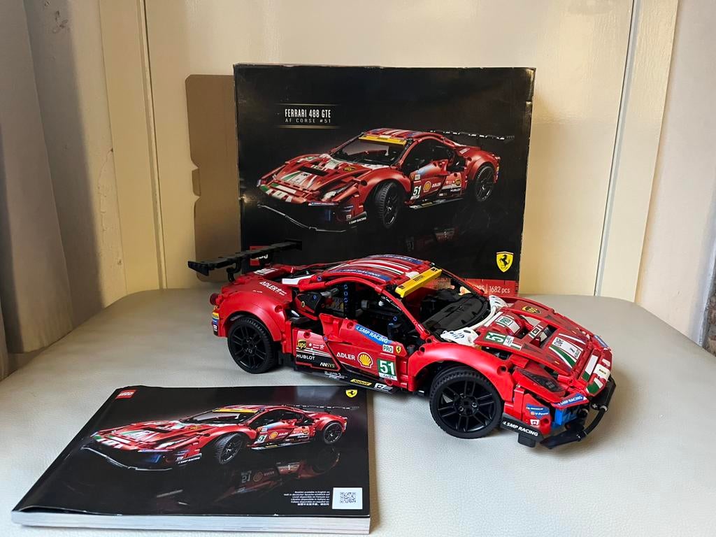 Lego technic Ferrari 488 GTE “AF Corse, Ophalen, Zo goed als nieuw, Complete set, Lego