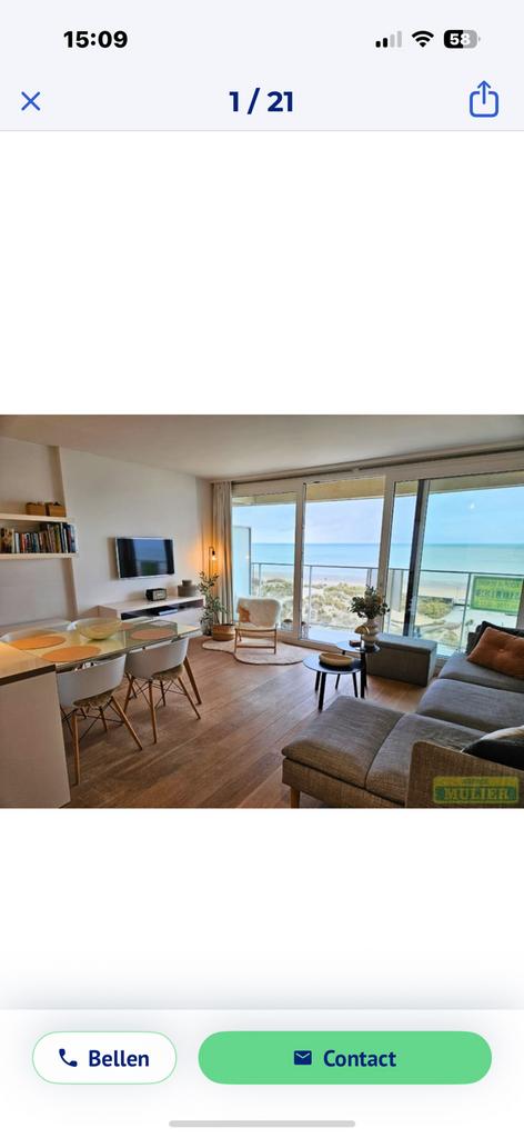 App te koop op zeedijk de panne en 5,5 meter zeezicht, Immo, Maisons à vendre, Province de Flandre-Occidentale, Jusqu'à 200 m²