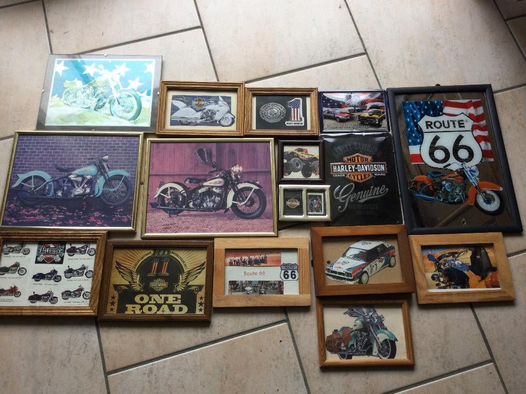 KAVEL: „HARLEY DAVIDSON” FOTOLIJSTEN+PLATEN, Antiek en Kunst, Ophalen of Verzenden