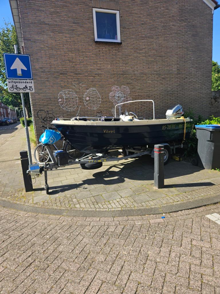 Kompleete vis consoleboot met mariner 30pk 4takt, Watersport en Boten, Ophalen