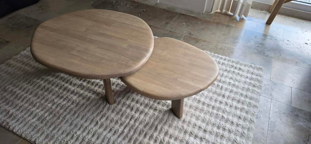set organische salontafels, Maison & Meubles, Tables | Tables de salon, Comme neuf, Autres formes, Autres essences de bois, Enlèvement