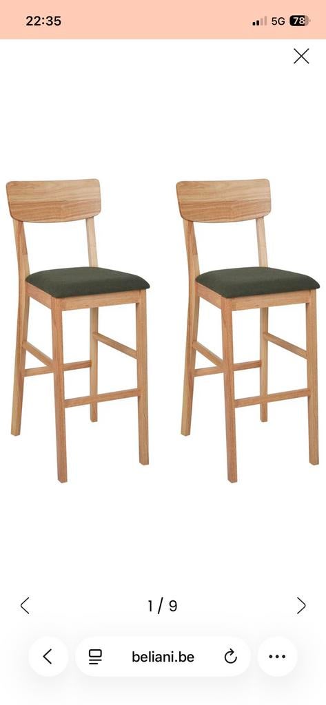 Houten barkrukken, Huis en Inrichting, Ophalen, Met voetsteun, 60 tot 90 cm, Nieuw