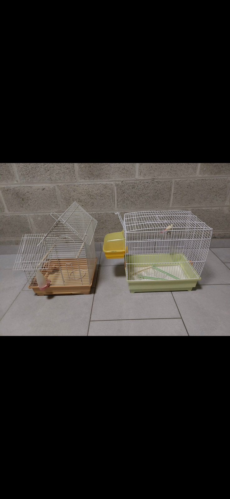 Lot de 2 cages à oiseaux avec accessoires complets, Enlèvement, Utilisé, Cage