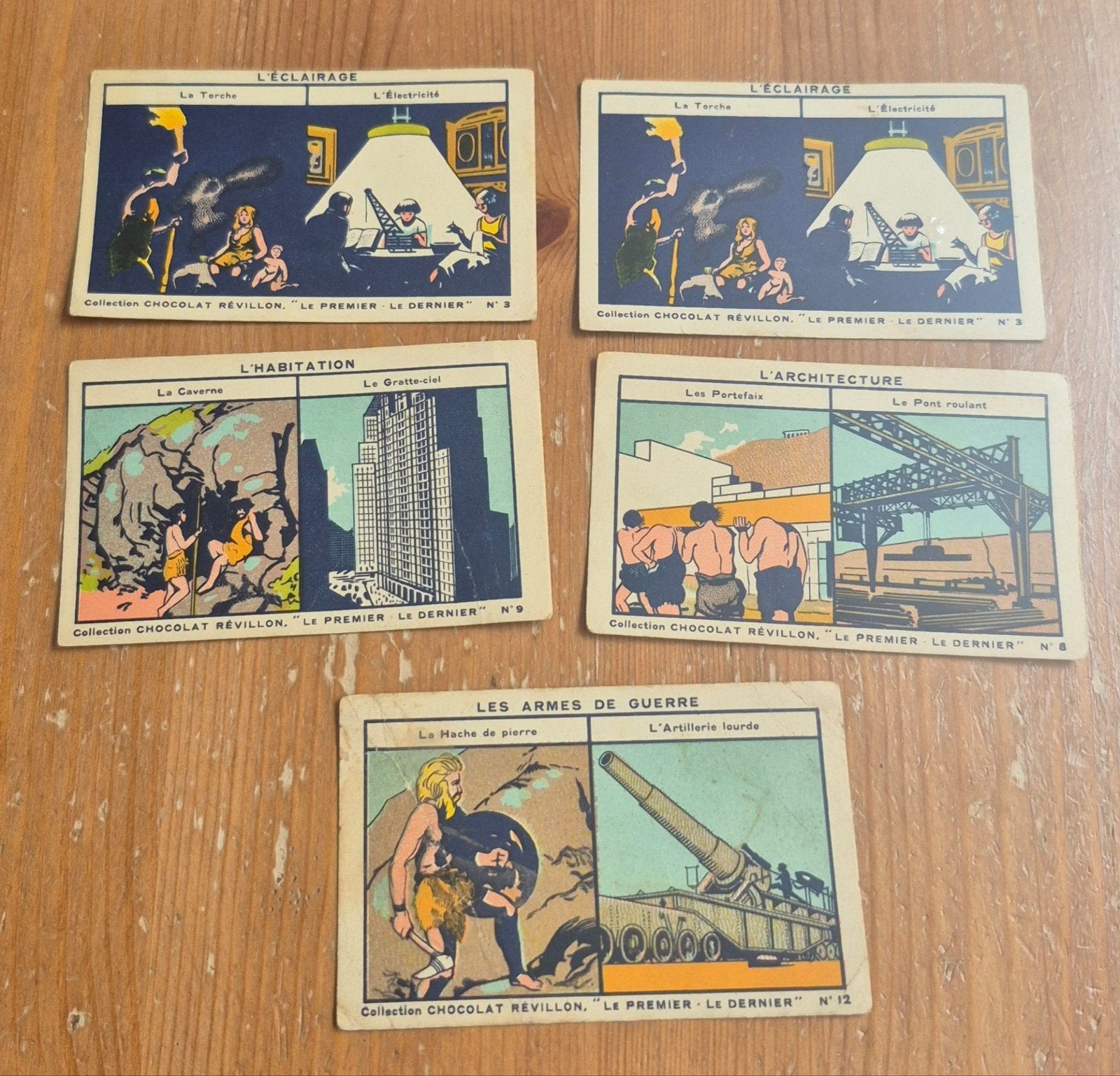 Lot de 5 photos anciennes Chromos Chocolat Révillon FR, phot, Enlèvement ou Envoi, Utilisé, Plusieurs images
