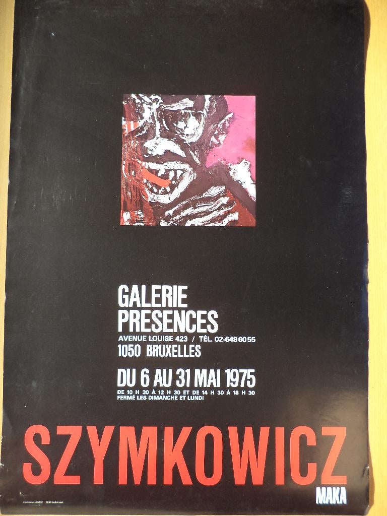 1975 Charles SZYMKOWICZ affiche expo poster Gal. PRESENCES, Antiek en Kunst, Kunst | Litho's en Zeefdrukken, Ophalen of Verzenden
