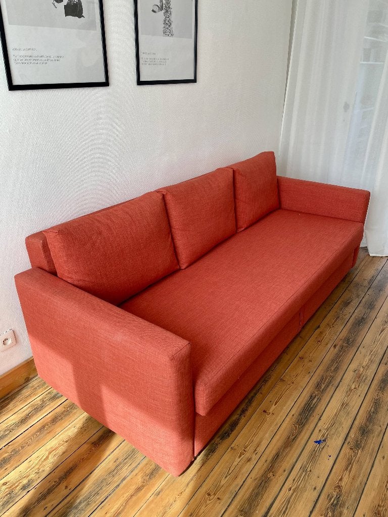 Canapé-lit 3 places IKEA, Rouge, 100 cm, Queen size, Enlèvement