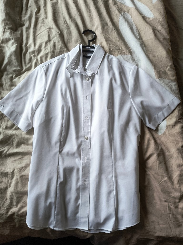 Wit hemd korte mouwen, Kleding | Dames, Ophalen, Zo goed als nieuw, Maat 38/40 (M), Wit
