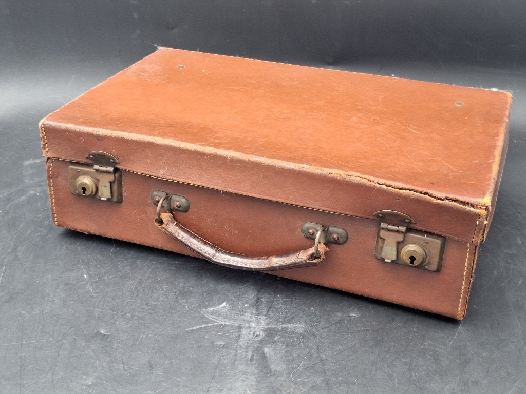 oude lederen valiesje, begin 1900, Ophalen of Verzenden