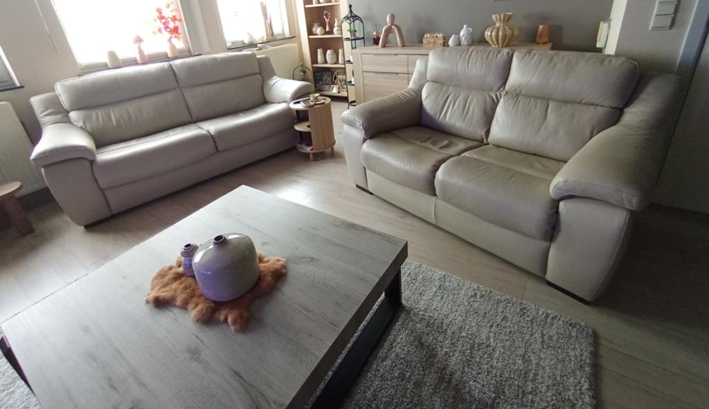 Beige lederen salon, Ophalen