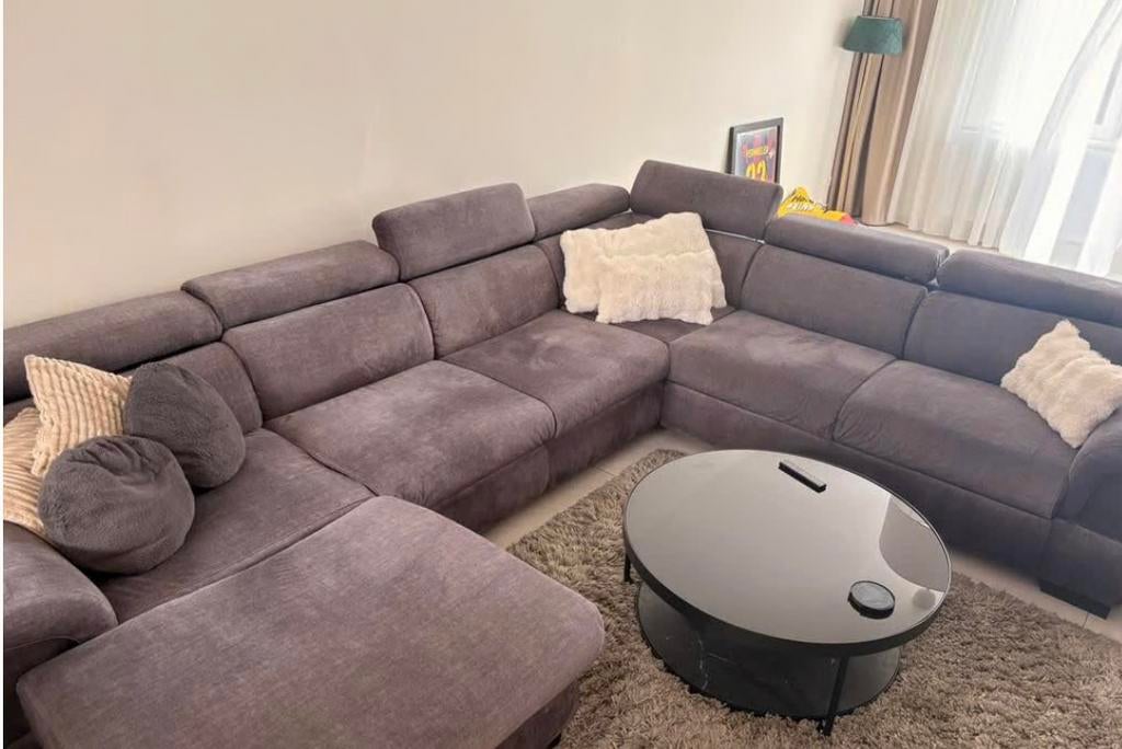 Alcantara zetel licht / donker grijs, Huis en Inrichting, Ophalen, Zo goed als nieuw