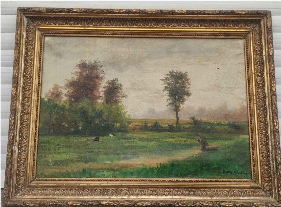 Huile sur toile paysage signe Frans courtens, Antiquités & Art, Art | Peinture | Classique, Enlèvement ou Envoi, Paysage, Toile