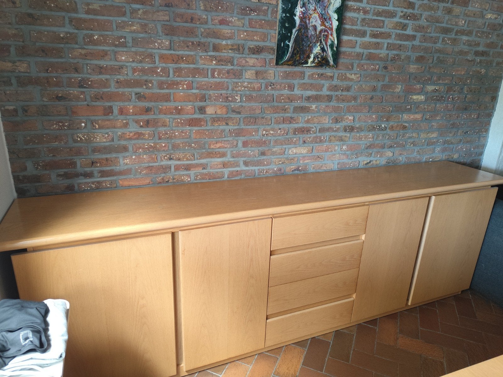 MEUBLE Table de 2,60 cm et 6 chaises en bois, Enlèvement