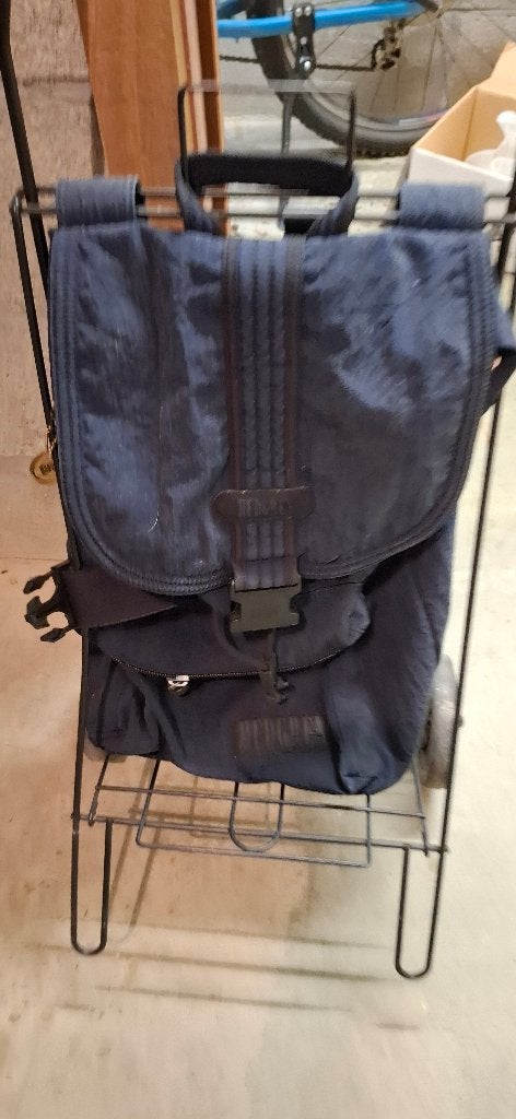 Boodschappentrolley, Handtassen en Accessoires, Tassen | Reistassen en Weekendtassen, Ophalen, Zo goed als nieuw, Blauw, Wieltjes