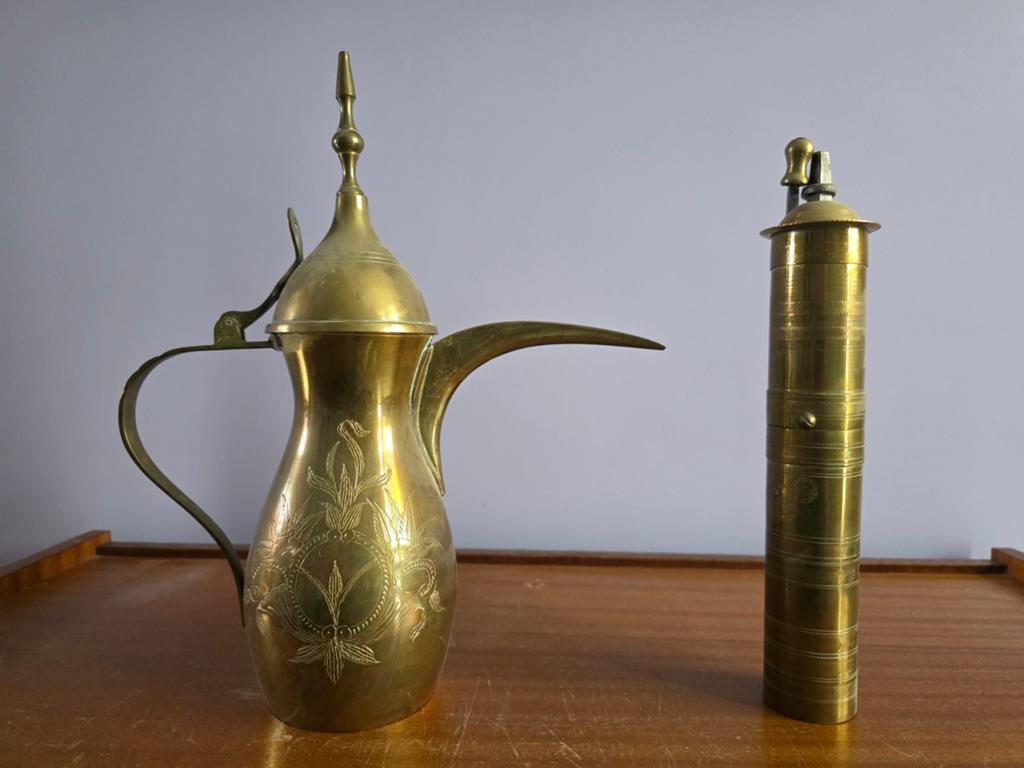 Traditionele Arabische koffiepot Dallah koper/messing, Antiek en Kunst, Ophalen