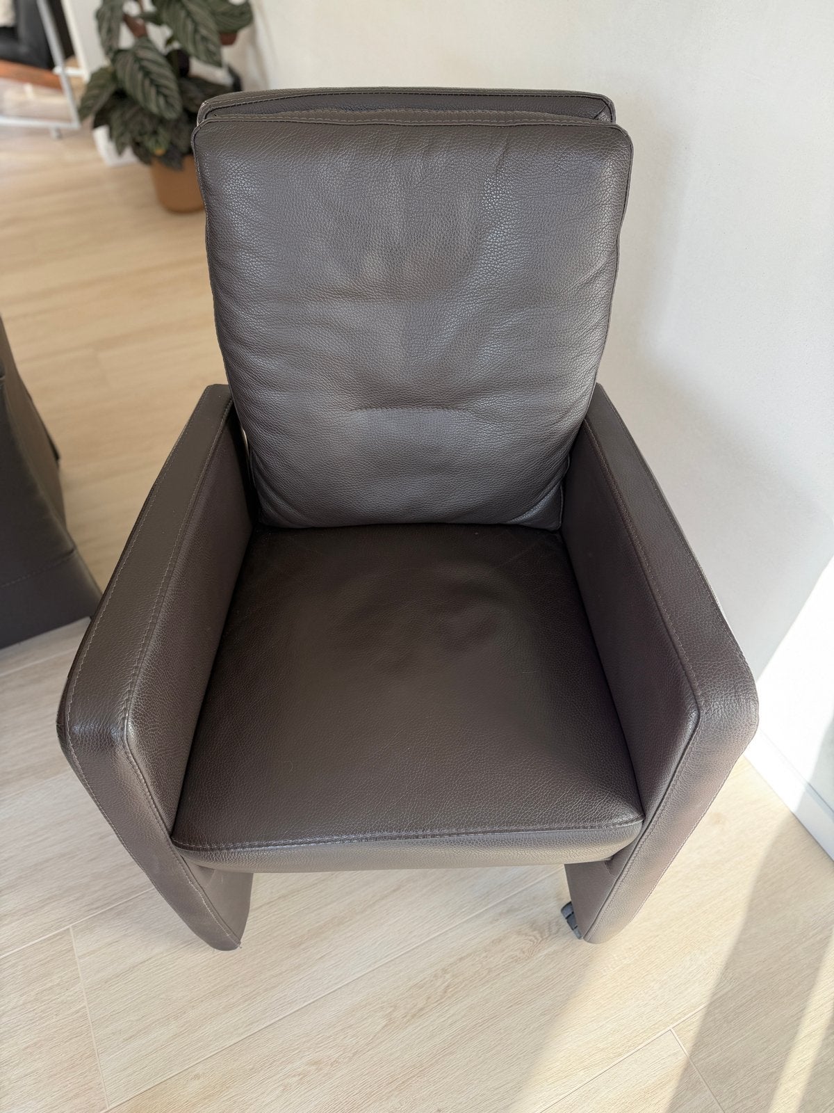 4 lederen stoelen donkerbruin, Brun, Enlèvement, Utilisé, Cuir
