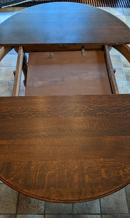verlengbare ronde eetkamer tafel, Huis en Inrichting, Tafels | Eettafels, Ophalen, 100 tot 150 cm, Zo goed als nieuw, Vijf personen of meer