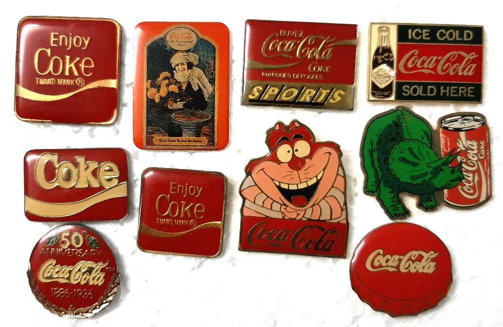 Lot de 10 pins Coca-Cola, Enlèvement ou Envoi, Utilisé, Marque, Insigne ou Pin's