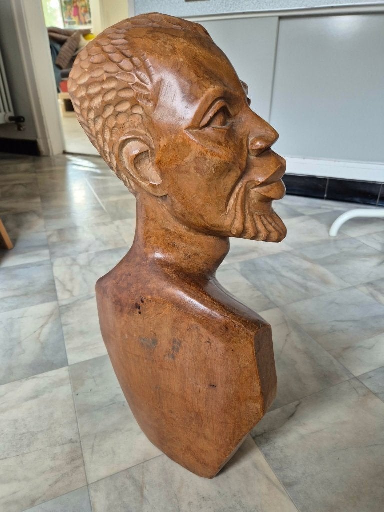 Houten beeld Afrikaanse man, Antiek en Kunst, Ophalen of Verzenden, Afrika, Beeld, Man