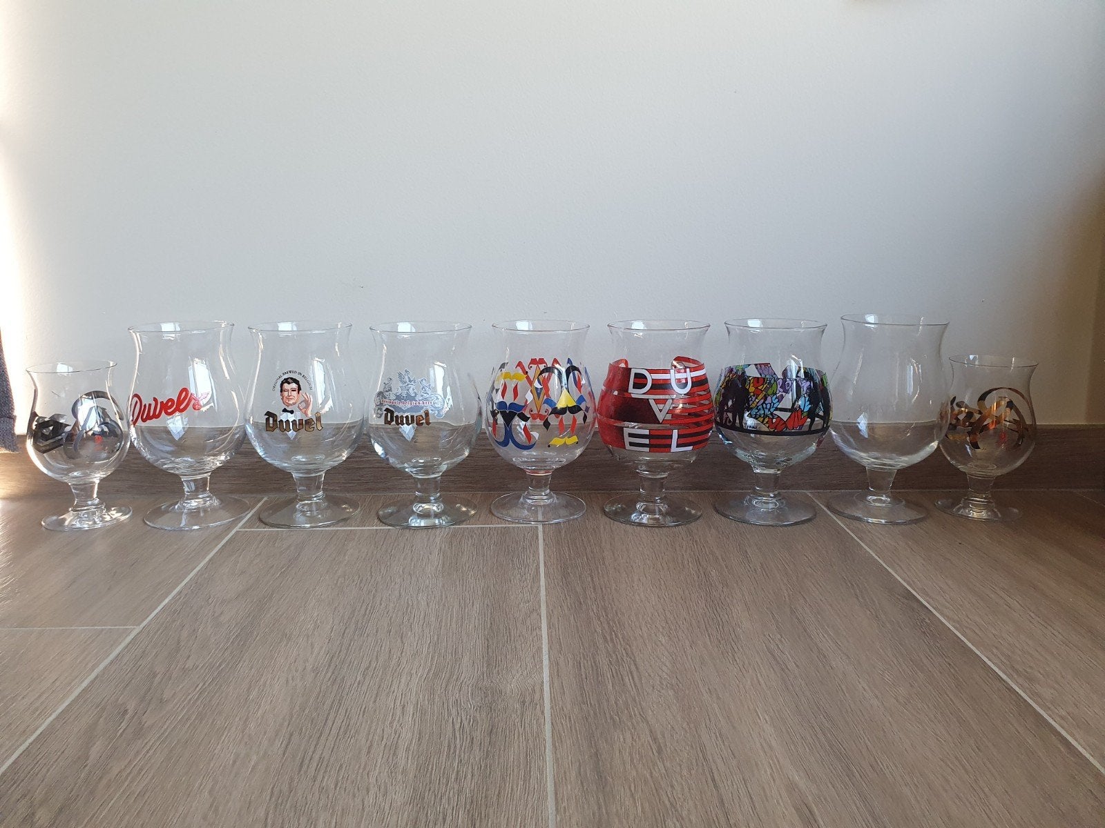 Lot van 9 Duvel Glazen, Verzamelen, Ophalen of Verzenden, Gebruikt, Glas of Glazen, Duvel