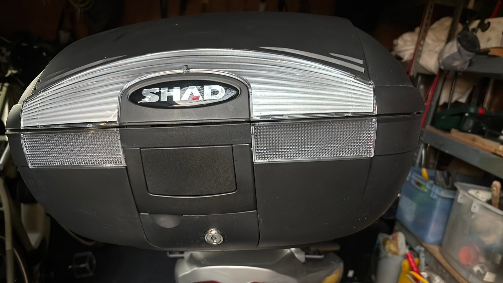 Topcase shad sh45 avec dosseret et platine de montage, Enlèvement, Comme neuf