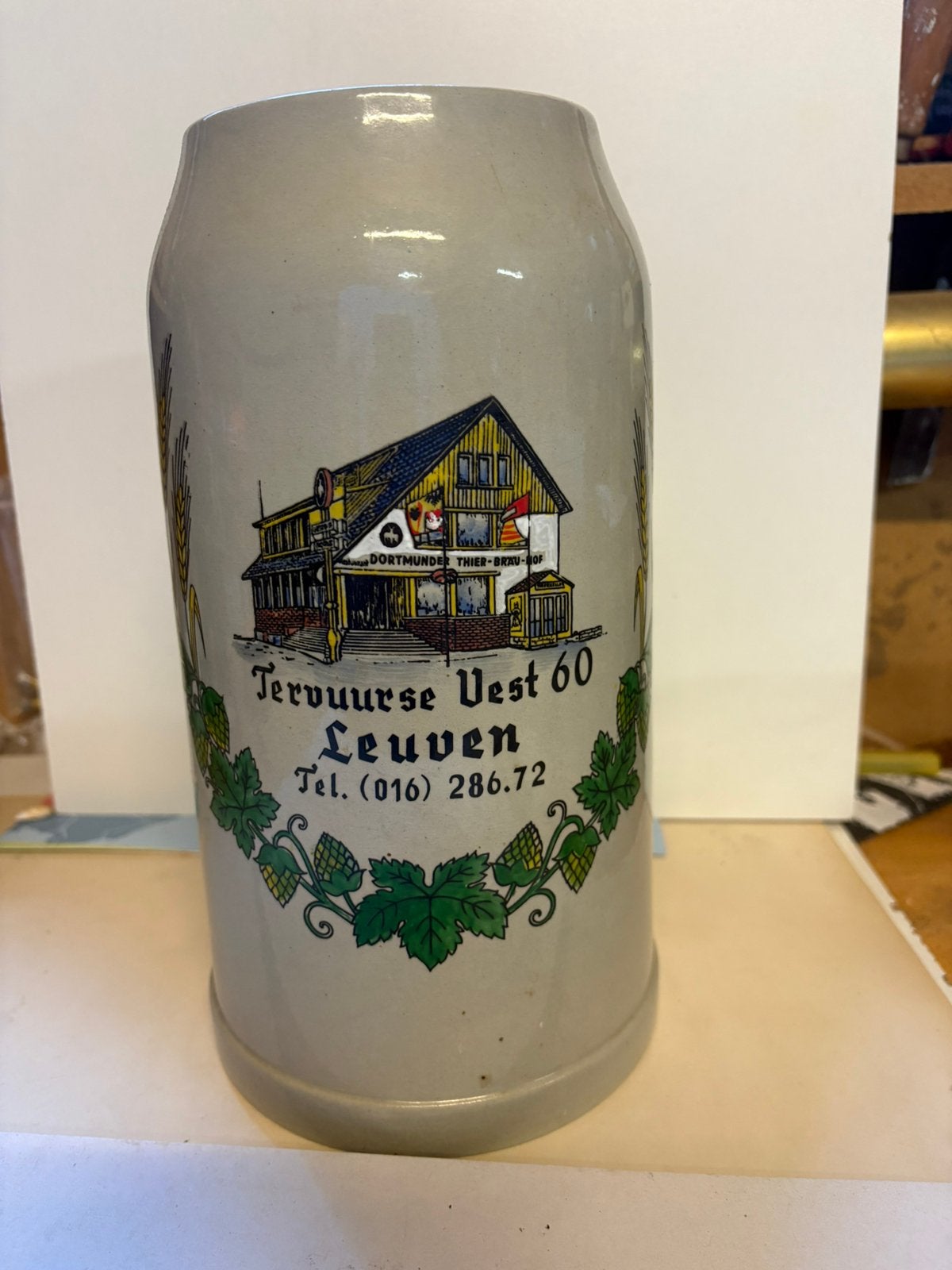 Chope à bière Leuven grande 26 cm, Collections, Marques de bière, Enlèvement ou Envoi, Comme neuf