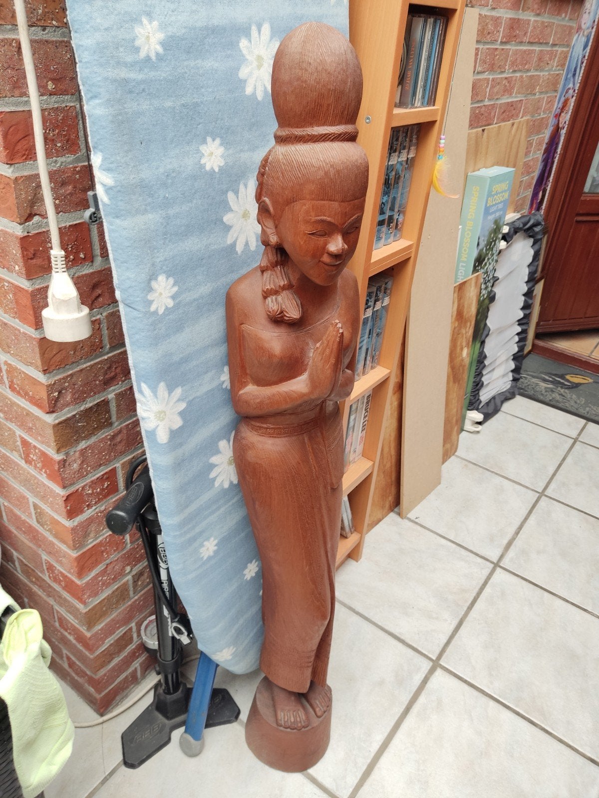 houten beeld 120cm, Antiek en Kunst, Ophalen