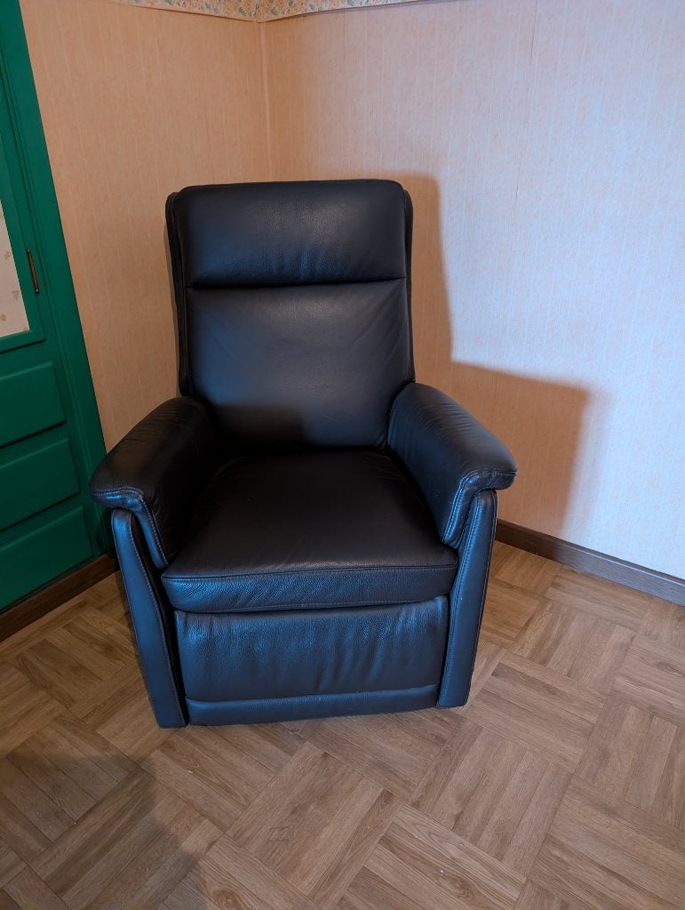 Relaxzetel, Ophalen, Zo goed als nieuw, Leer, Klassiek