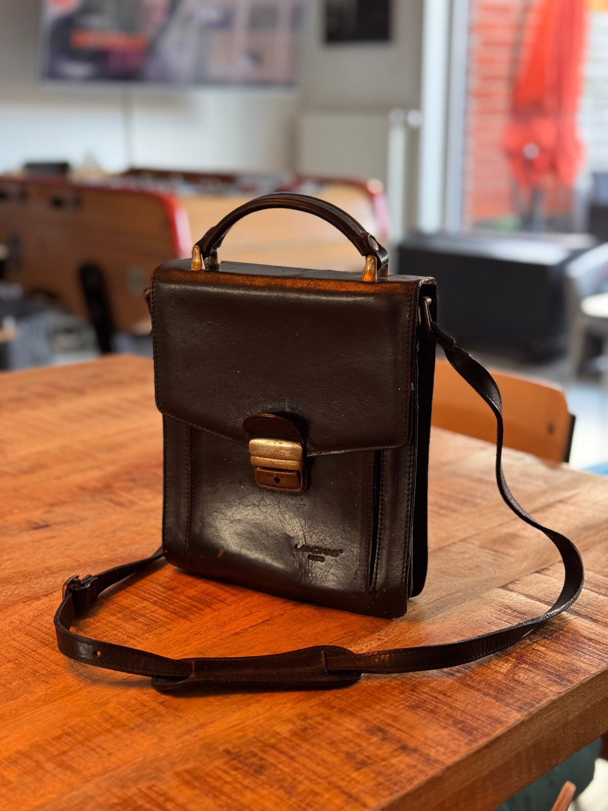 Lanchas Paris handtas voor heren, Ophalen, Gebruikt, Zwart, Leer