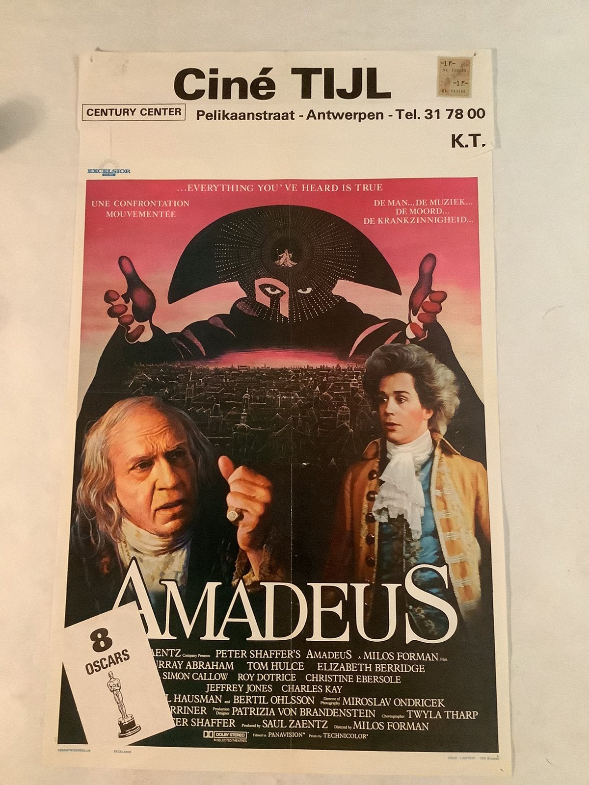 AMADEUS   filmposter   36-54 cm, Verzamelen, Posters, Ophalen of Verzenden, Zo goed als nieuw