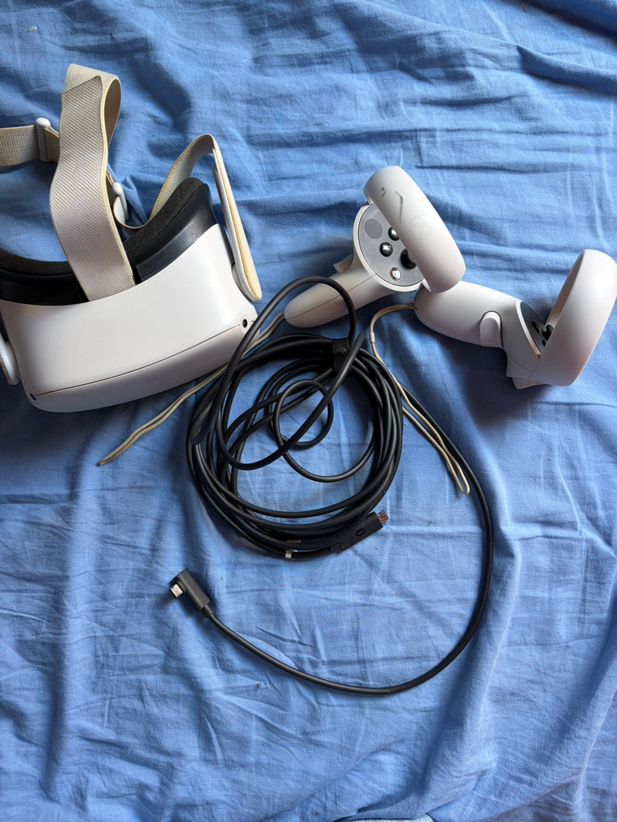 Oculus quest 2 / 128gb + meta quest link cable, Games en Spelcomputers, Ophalen, Gebruikt, VR-bril, Pc