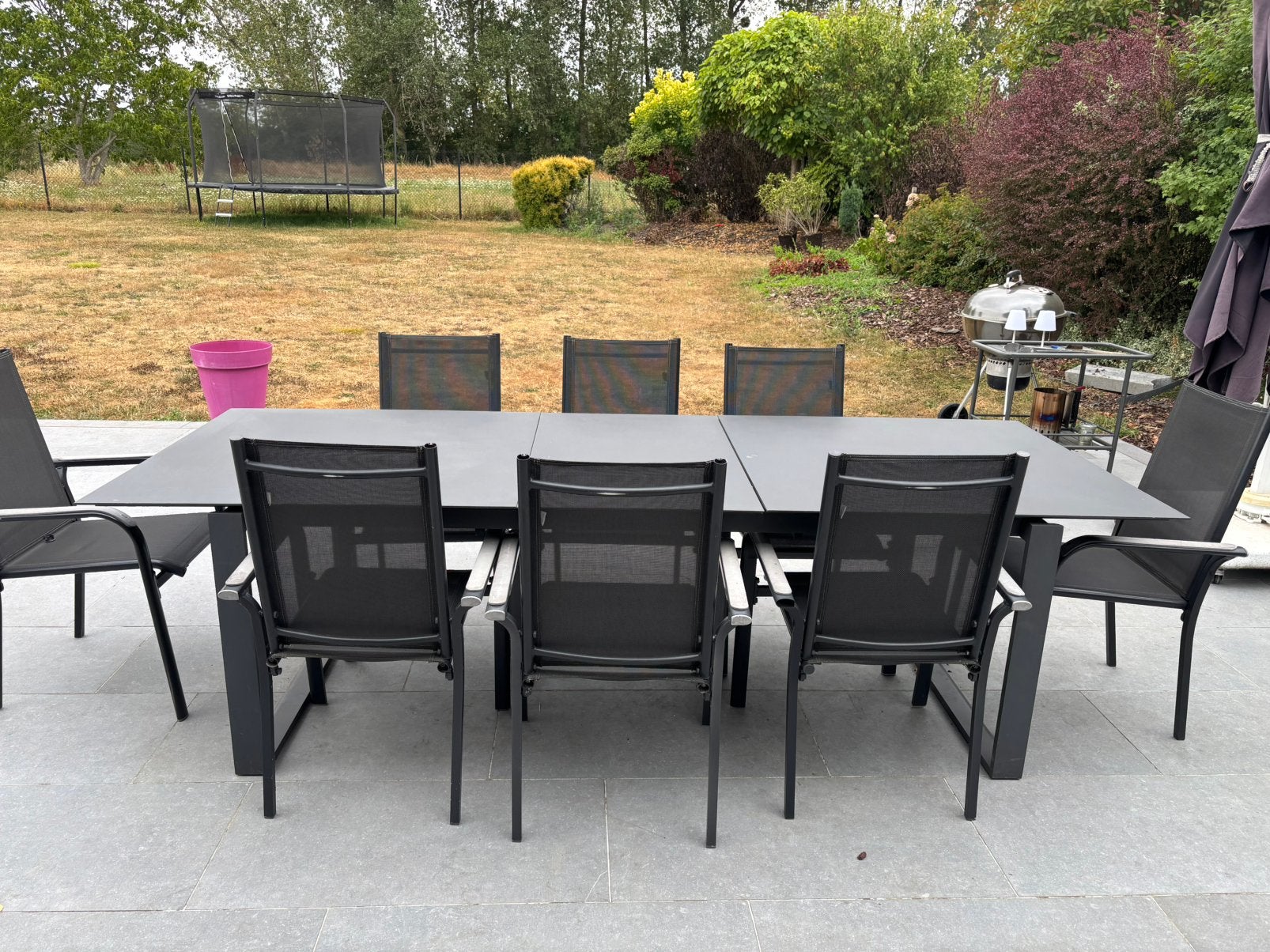 Table de jardin extensible  – alu – 8 personnes, Jardin & Terrasse, Aluminium, 8 places, Enlèvement, Utilisé