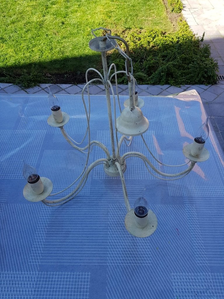 Luster, Huis en Inrichting, Lampen | Kroonluchters, Ophalen, Zo goed als nieuw, Metaal, Landelijk
