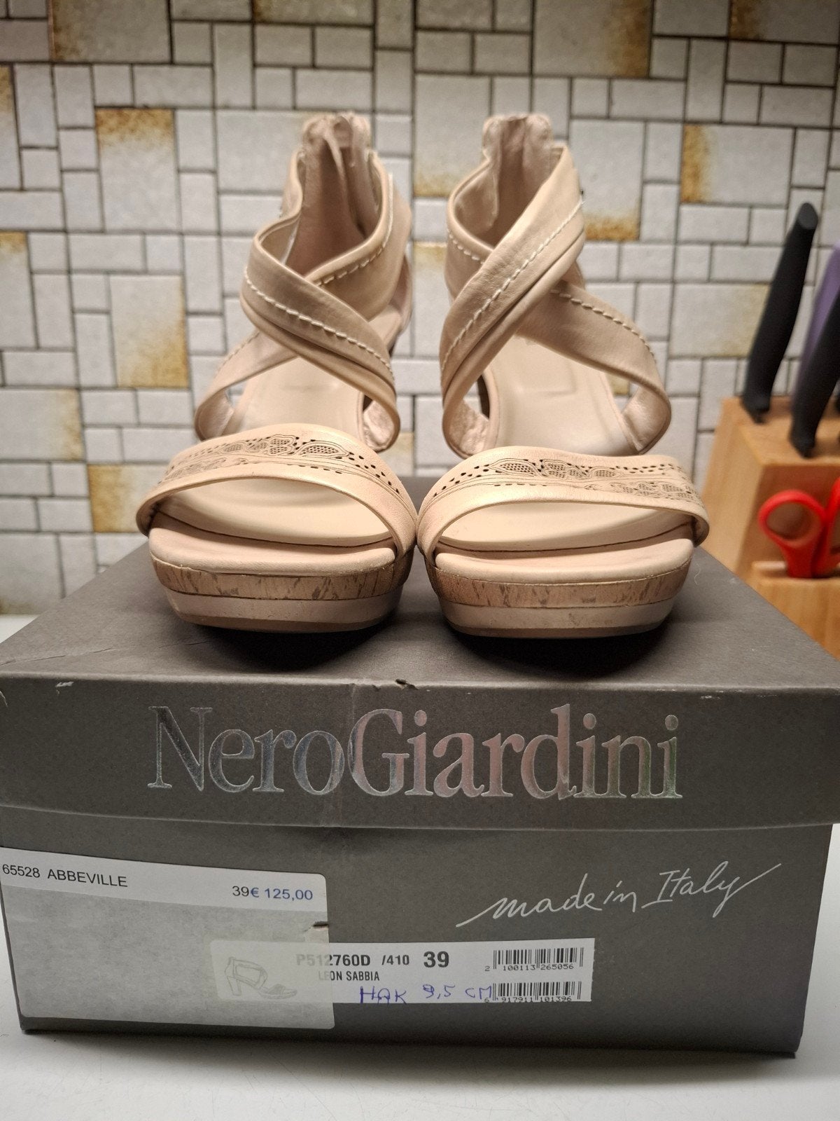Beige open schoen, maat 40, Ophalen, Beige, Sandalen of Muiltjes, Zo goed als nieuw