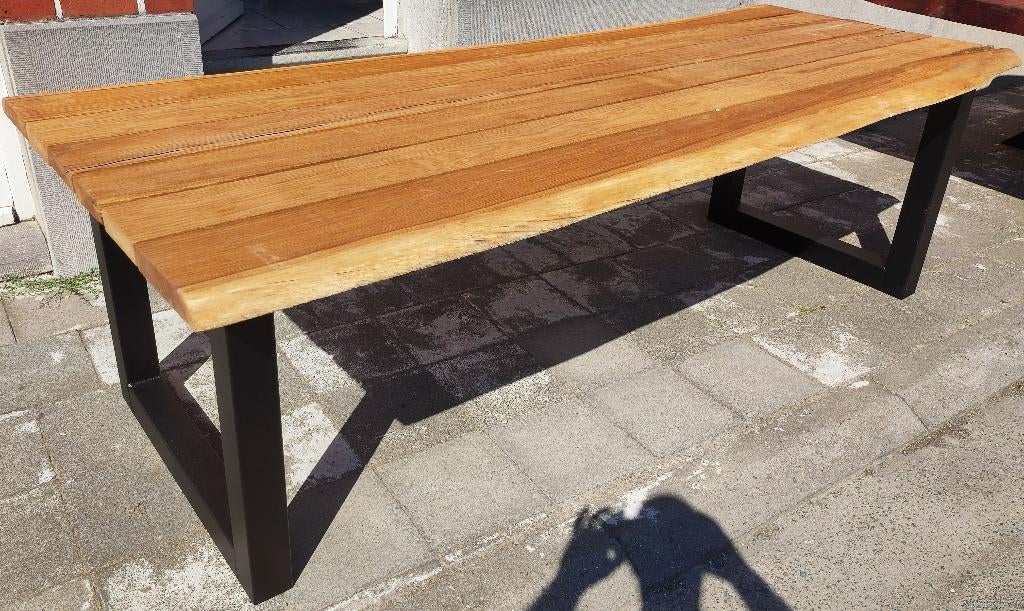 Table rustique en chêne à l'huile, Jardin & Terrasse, Enlèvement ou Envoi, Neuf, Rectangulaire, Bois