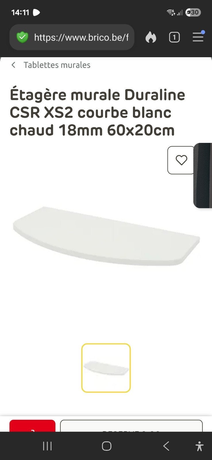 Planche pour accrocher au mur NEUVE, Enlèvement