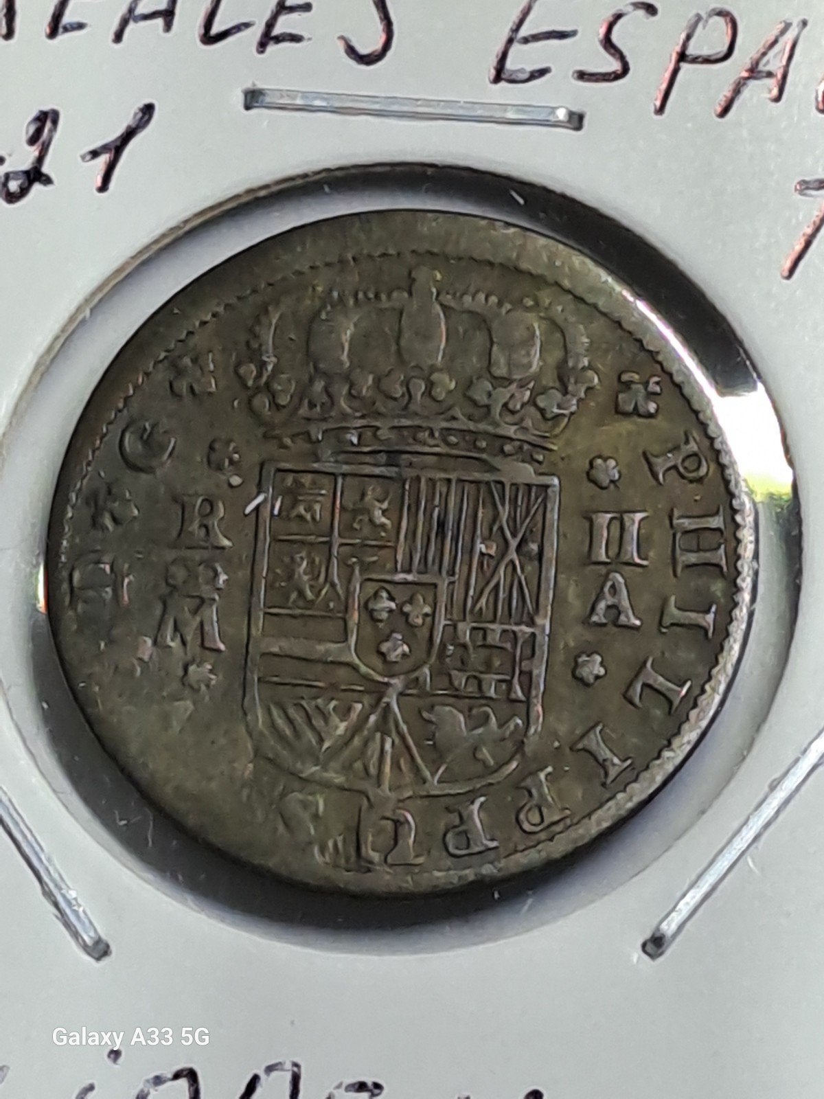 Espagne-Philippe V-2 Reales 1721 M, Enlèvement ou Envoi, Autres pays, Monnaie en vrac, Argent