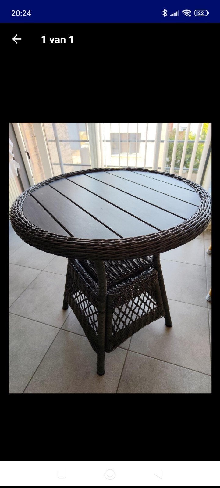Tafel rond - binnen/buiten, Ophalen, Zo goed als nieuw, Rond, Kunststof