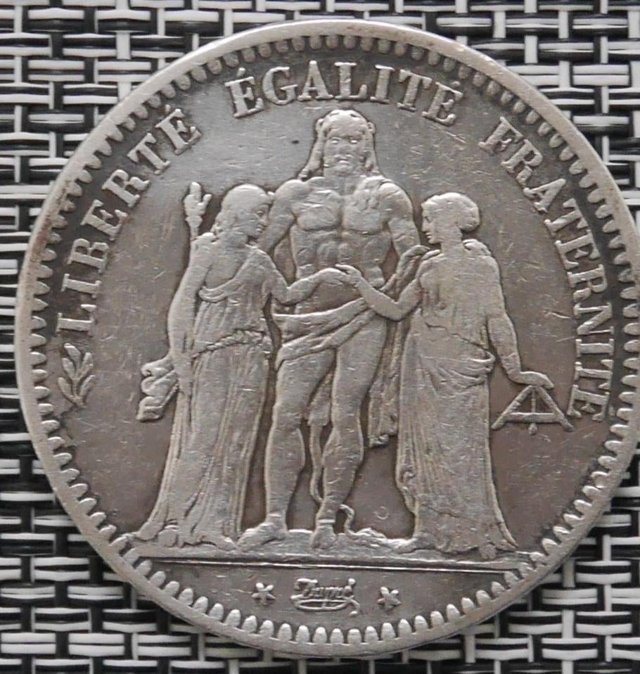 5 Francs Hercules II Republiek, Ophalen of Verzenden, Frankrijk, Losse munt, Zilver